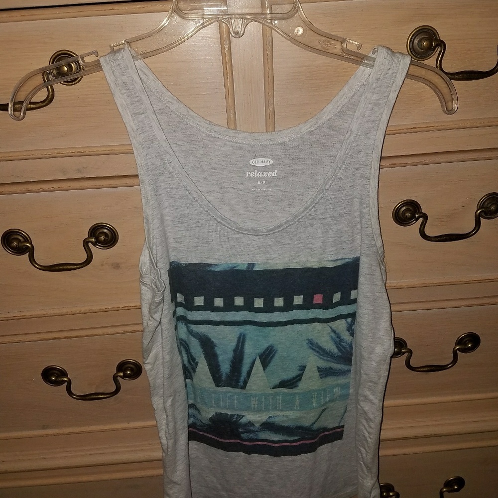 "live life with a view" tank top